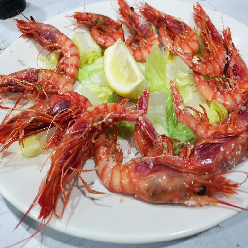 Gamba roja plancha mediterraneo